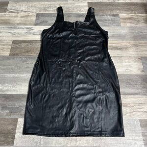 Almost Famous black faux leather mini dress
